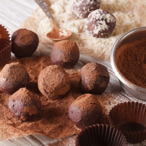 Chocolate Truffles Sprinkled with Cocoa