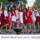 Group of Girls at a Hen Party Dressed in White and Red